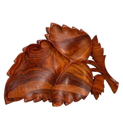 1. Wooden Decorative Leaf Serving Dish 🍂