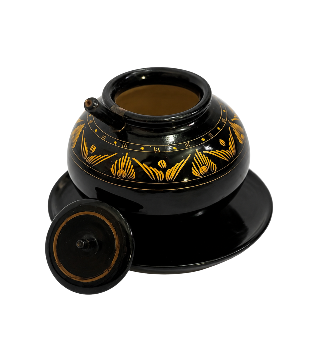 Small black wooden sugar port
