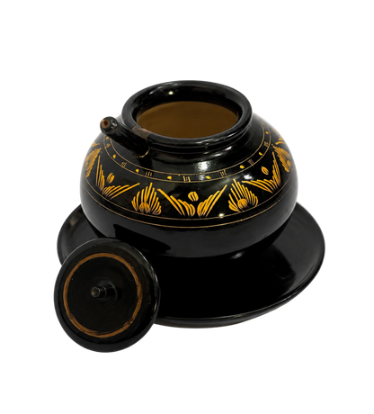 Small black wooden sugar port