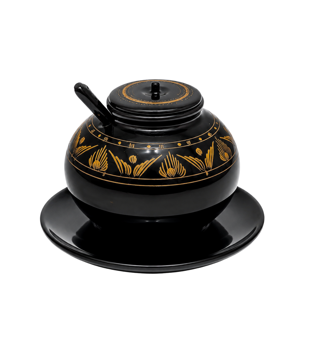 Small black wooden sugar port