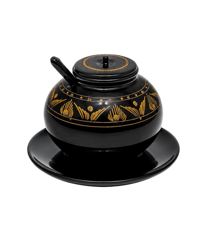 Small black wooden sugar port
